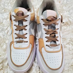Nike Women's Athletic Shoes - White, Tan, and Brown